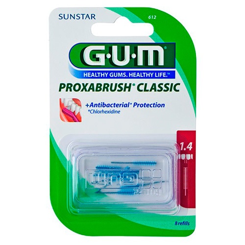 Cepillo interdental recambio - gum 612 proxabrush (1.4 cilindrico 8 u)