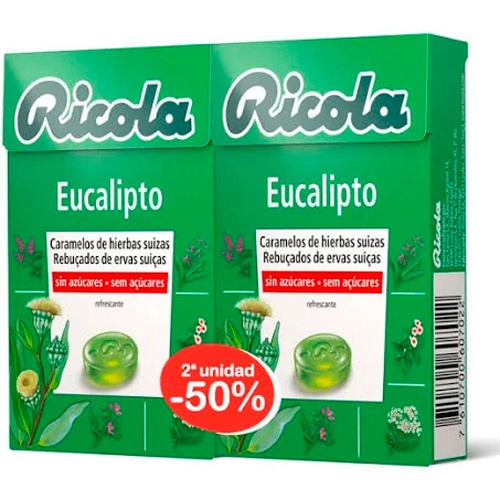 Ricola caramelos de eucalipto duplo sin azucar