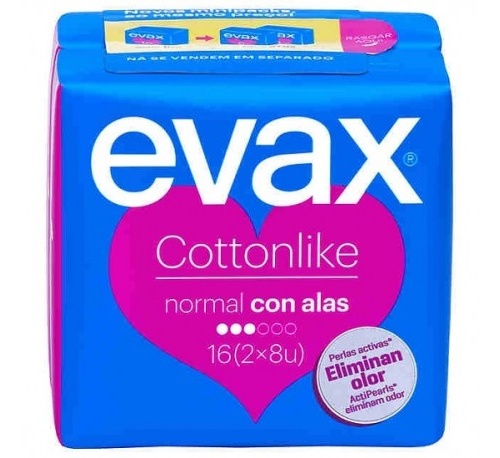 Compresas evax cottonlike normal alas 16 ud