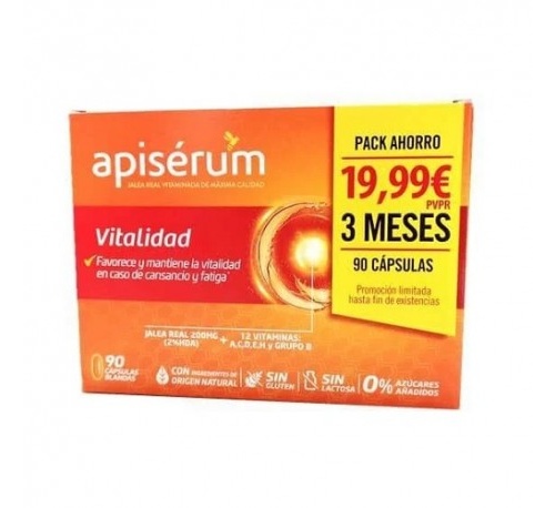 Apiserum vit capsulas pack 3meses 90 capsulas